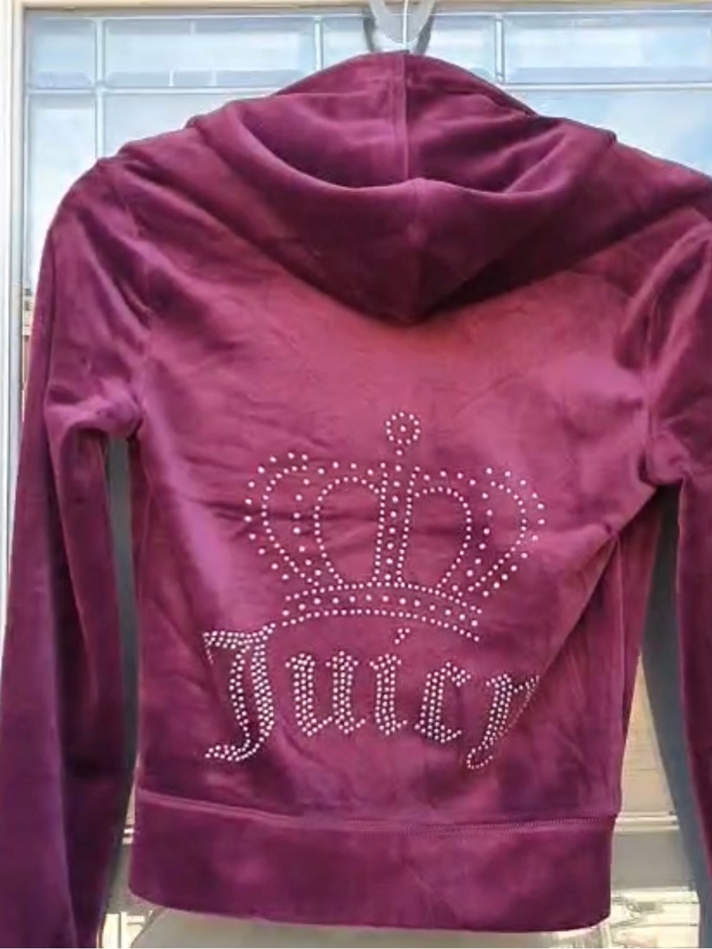  Juicy Couture NWT Plum Velour Rhinestone Logo Hoodie